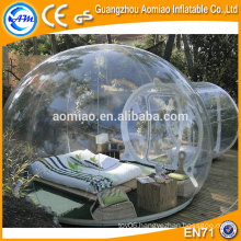 Dia 5m inflatable transparent bubble tent, inflatable camping lawn tent with tunnel